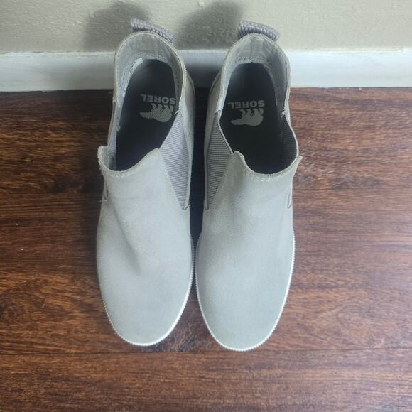 SOREL Out N About Slip on Wedge - Chrome Grey/White - Suede - Size 6 - Picture 7 of 12
